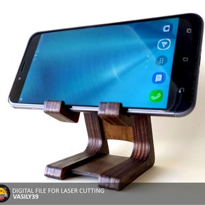 Laser Cut Phone Stand SVG DXF CDR Files (Digital Product)