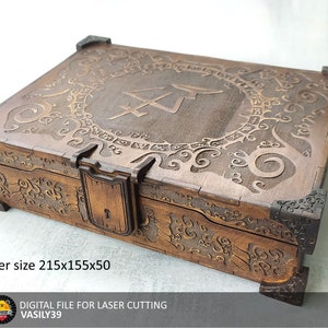 Jewelry box. 3mm, 1/8inch, 4mm, 4.5mm, 5mm, 6mm, 1/4inch. Laser cut files SVG, PDF, CDR Digital product