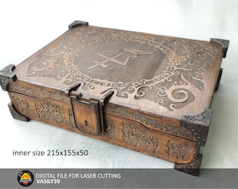 Laser Cut Jewelry Box SVG: CNC Plywood File, Ring Storage (Digital Product)