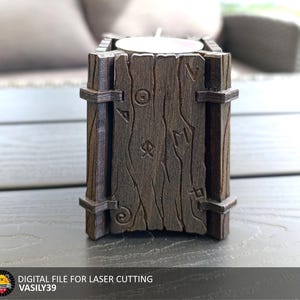 Сandle holder 00253. 3mm, 1/8inch, 3.6mm, 3.8mm, 4mm, 4.5mm, 5mm. Laser cut files SVG, PDF, CDR Digital product