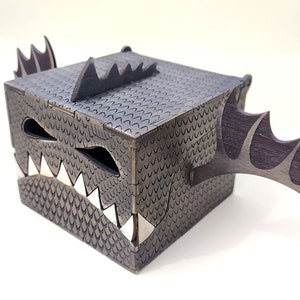 Boîte dragon 3mm, 1/8inch, 4mm. Fichiers découpés au laser SVG, PDF, CDR Produit numérique