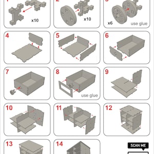 Chest of drawers 00197. 3mm, 1/8in, 3.6mm, 4mm. 4.5mm, 5mm, 5.5mm, 6mm, 1/4in. Laser cut files SVG, PDF, CDR. Digital product image 10