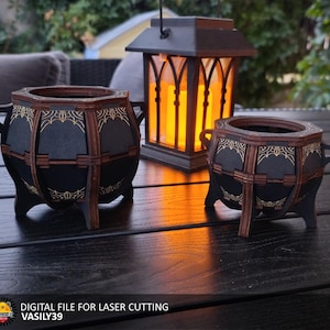 Witch's Cauldron Laser Cut Files: SVG, PDF, CDR (Digital Product)