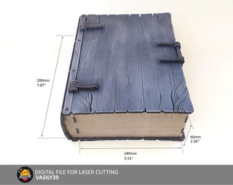 Magnetic Book Box Laser Cut Files: SVG, PDF, CDR (Digital Download)