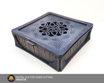 Celtic Slider Box: Laser Cut Jewelry Box SVG, PDF, CDR