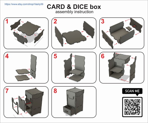 Caja de almacenaje DICE gris 1