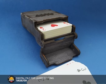 Poker Card Box Laser Cut Files: SVG, DXF, CDR (Digital Product)
