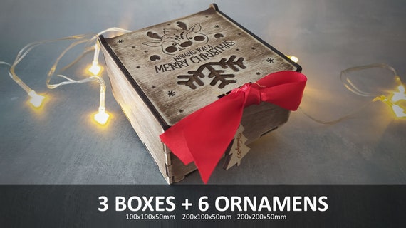 Christmas eve boxes. Laser cut files SVG, PDF, CDR Digital product