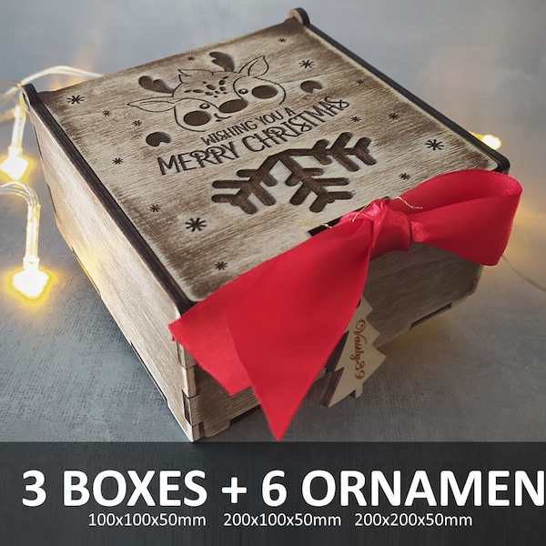 Christmas eve boxes. Laser cut files SVG, PDF, CDR Digital product