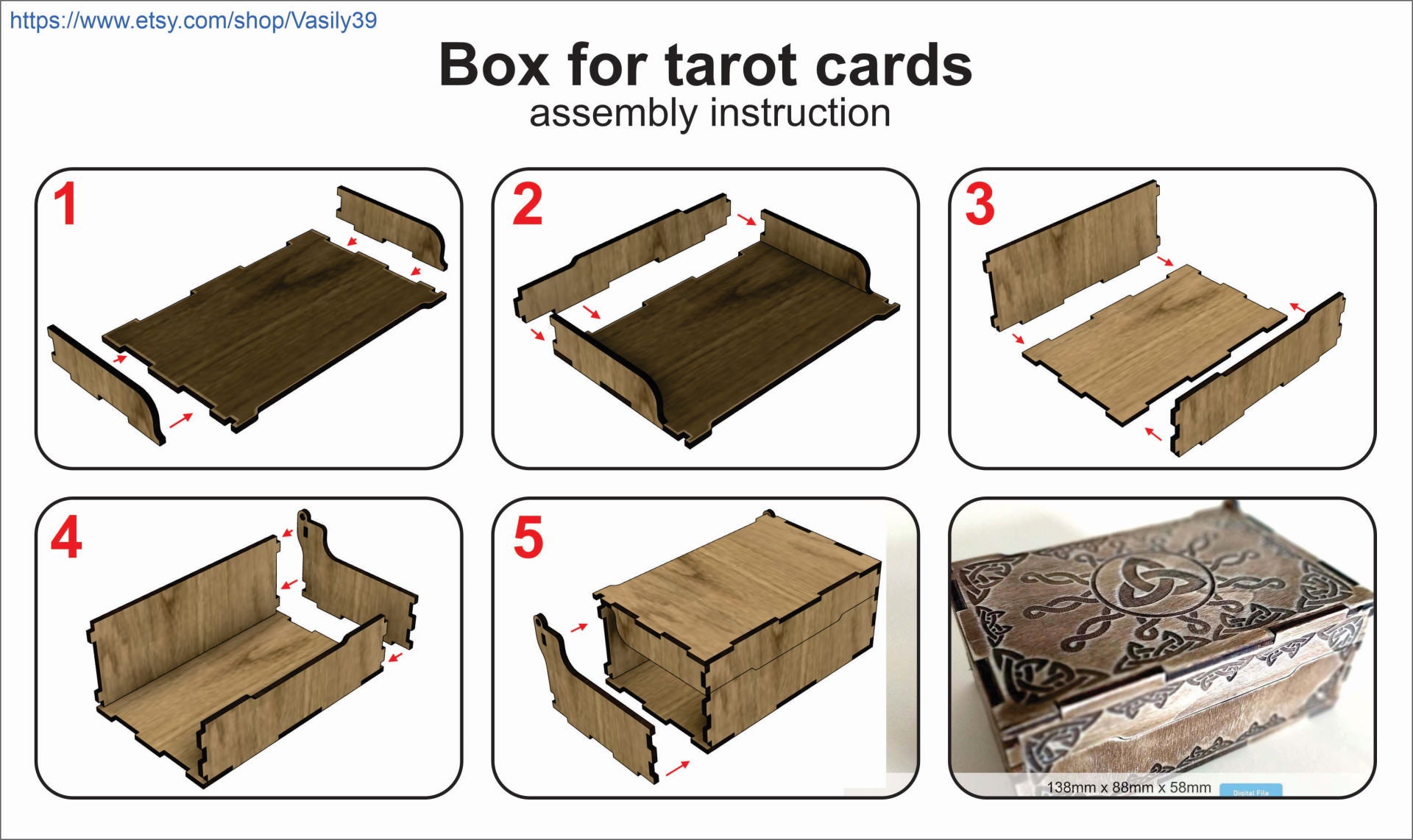 Box for Tarot Cards 3mm 1/8inch 4mm With Celtic Ornament. - Etsy
