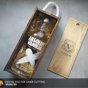 Geschenkbox für Absolut. 3mm, 1/8inch, 3.6mm, 4mm, 4.5mm, 5mm, 6mm, 1/4inch. Laser geschnittene Dateien SVG, PDF, CDR Digitales Produkt