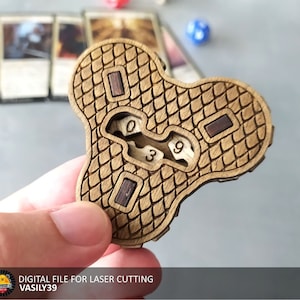 3 digits Hp/Life counter. 3mm, 3.175mm, 4mm. Laser cut files SVG, PDF, CDR Digital product