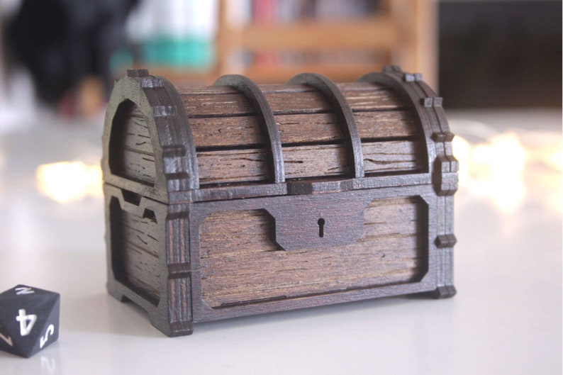 Mini treasure chest. 3mm, 1/8inch, 4mm, 4.5mm, 5mm. Laser cut files SVG, PDF, CDR Digital product 