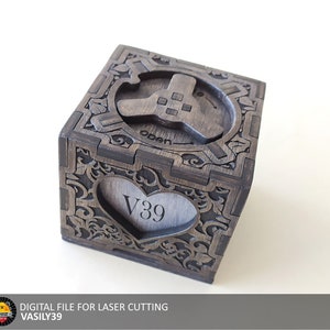 Box 00137. 3mm, 1/8in, 3.6mm, 4mm, 4.5mm. Laser cut files SVG, PDF, CDR Digital product