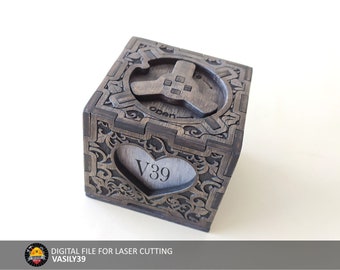 Box 00137. 3mm, 1/8in, 3.6mm, 4mm, 4.5mm. Laser cut files SVG, PDF, CDR Digital product