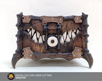 Mimic Monster Chest: Laser Cut Files (SVG, PDF, CDR)