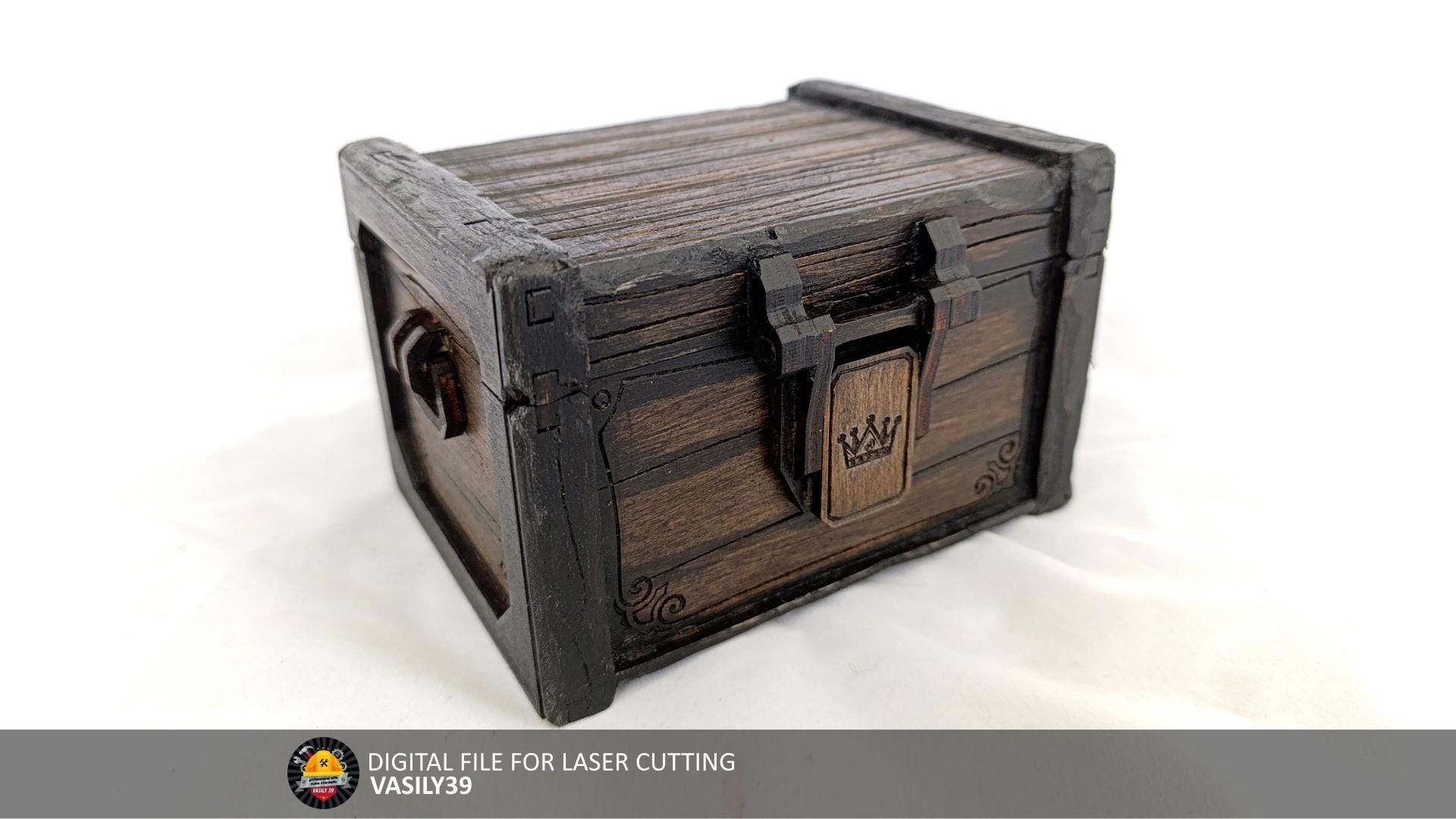 Treasure Chest Laser Cut Files: SVG, PDF, CDR (3mm-5mm)