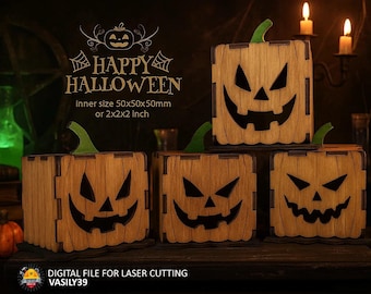 Halloween Pumpkin Laser Cut Files, Scary Jack-o-Lantern Decor (Digital Download)