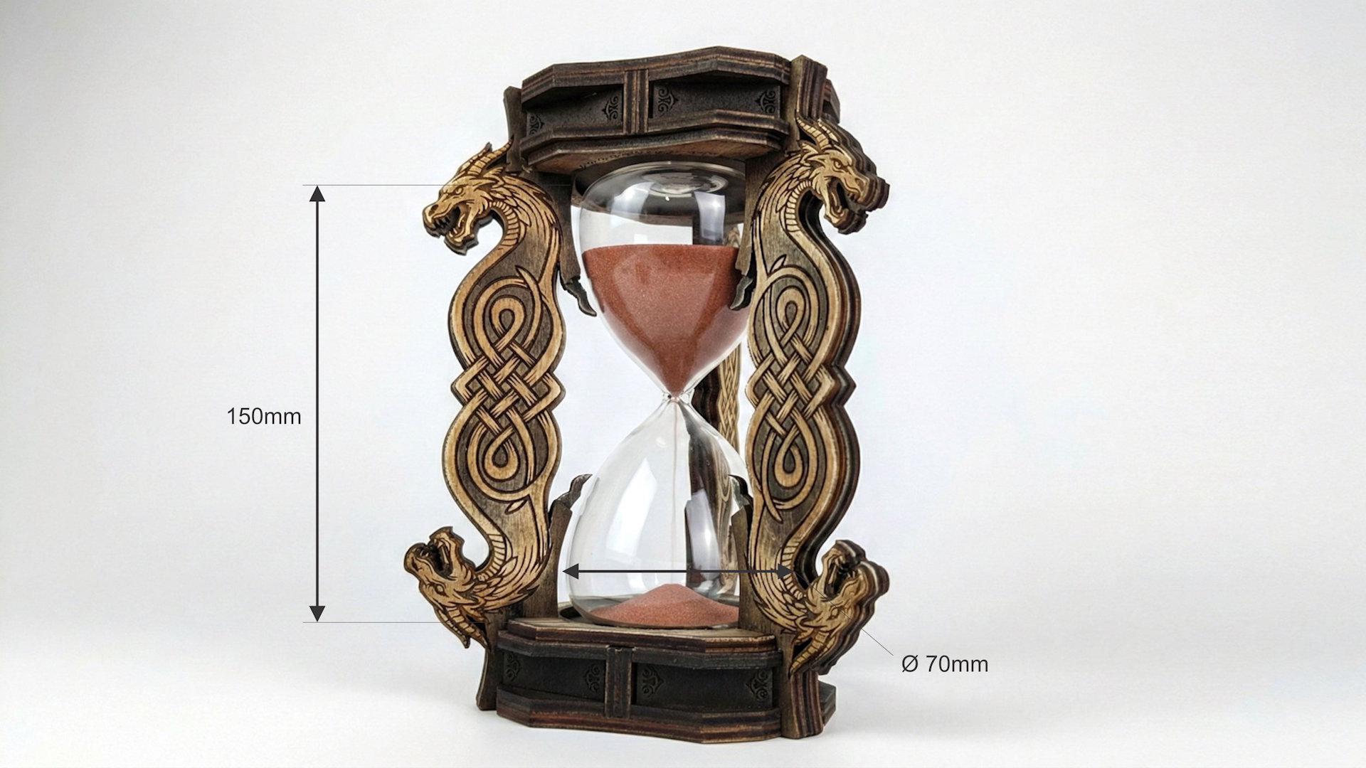 Dragon Hourglass SVG | Celtic Laser Cut Sand Timer Pattern