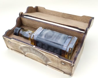 50ml Whiskey Bottle Box: Laser Cut Files (SVG, PDF, CDR)
