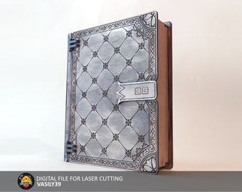 Book box. 3mm, 1/8inch, 4mm, 5mm, Laser cut files SVG, PDF, CDR Digital product