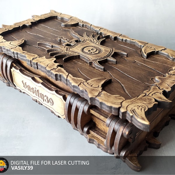 Laser Cut Book Box, Board Game Storage, SVG PDF CDR (Digital Product)