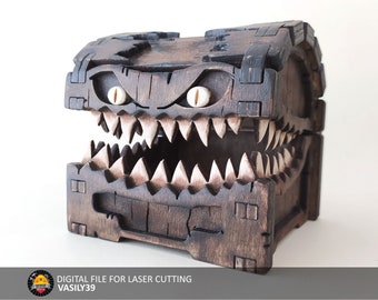 Mimic Chest Laser Cut Files: SVG, DXF, CDR (Digital Product)