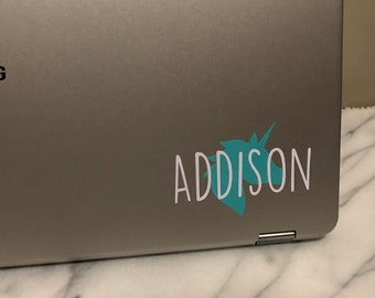 Personalized Laptop Vinyl Decal | Name and Image Decal | Kids Laptop Decal | School Chromebook Name Decal | Back to School | Virtual Student