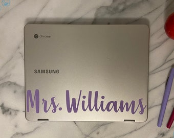 Personalized Teacher Laptop Decal | Teacher Name Decal | Personalized Decal For Laptop, Binder, Clipboard, Door | Teacher Computer Decal