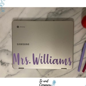 Personalized Teacher Laptop Decal | Teacher Name Decal | Personalized Decal For Laptop, Binder, Clipboard, Door | Teacher Computer Decal