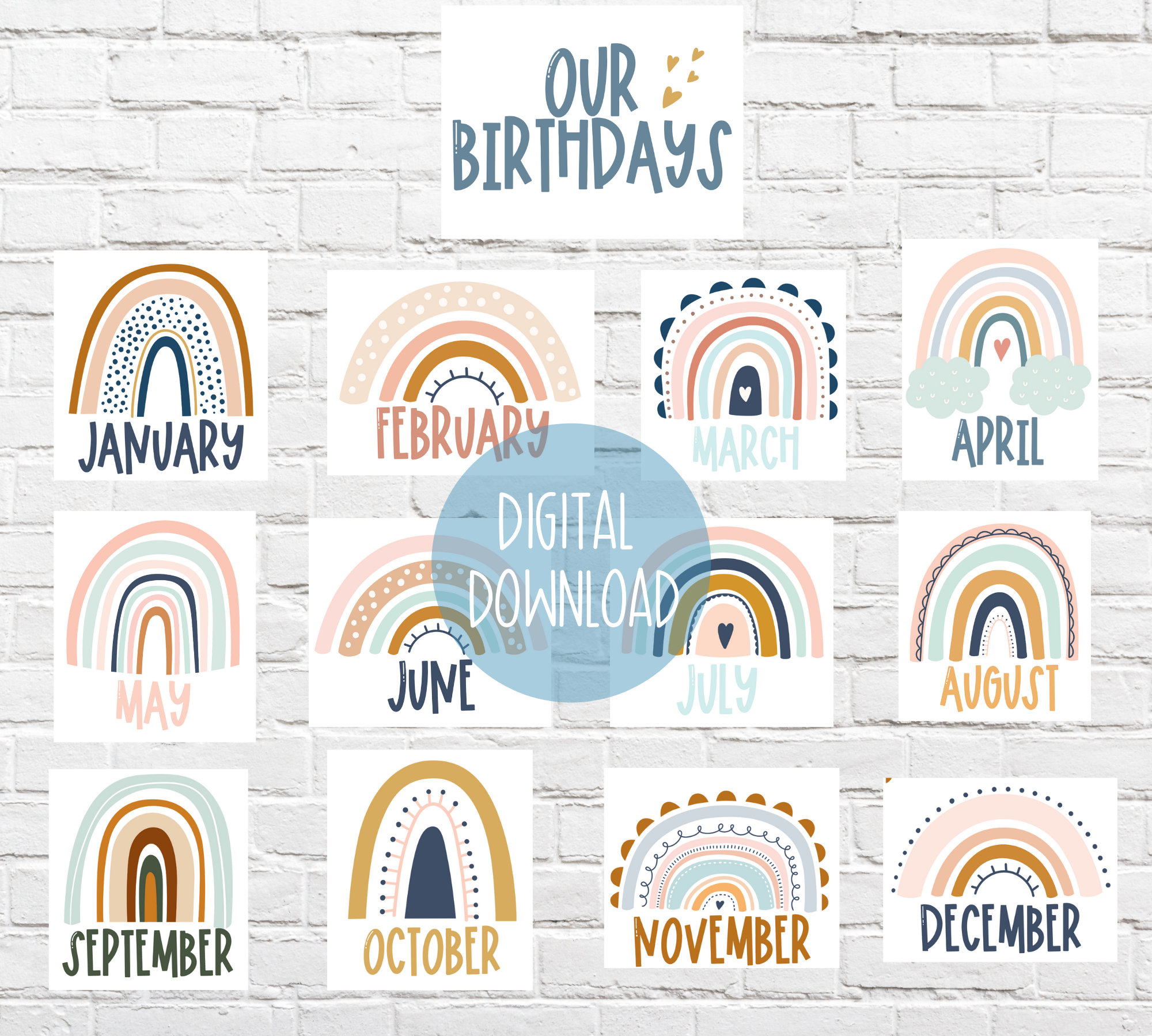 Monthly Birthday Signs