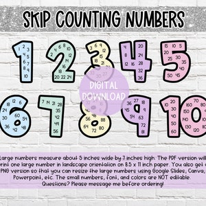 Skip Counting Sign Glitter Pop Elementary Math Signs| Pastel Cloud Math Posters | DIGITAL ...