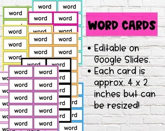 Classroom Brights Word Wall | DIGITAL DOWNLOAD | Bright Color