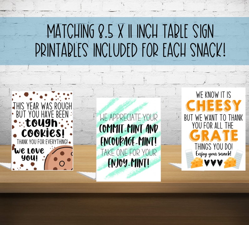 Teamwork Snack Notes Staff Appreciation Snack BUNDLE | PRINTABLE Teacher Appreciation Notes ...