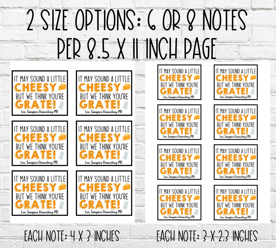Cheese Snack Thank You Tag Editable &amp; Printable Teacher | Etsy