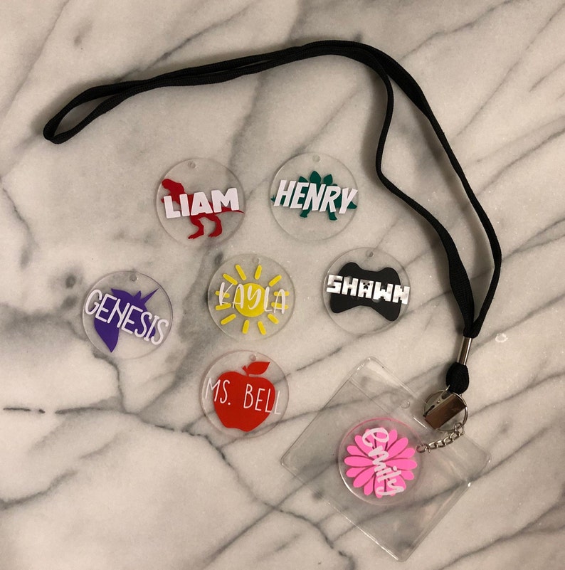Custom Name Acrylic Backpack Keychains Children Keychains Etsy