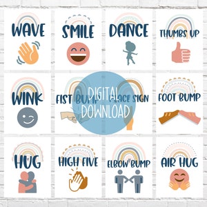 Boho Rainbow Theme Classroom Greetings | Student Greetings | Set of 12 Greetings For Kids Printable Posters | Morning Classroom Greetings