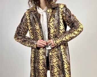 snake print duster jacket