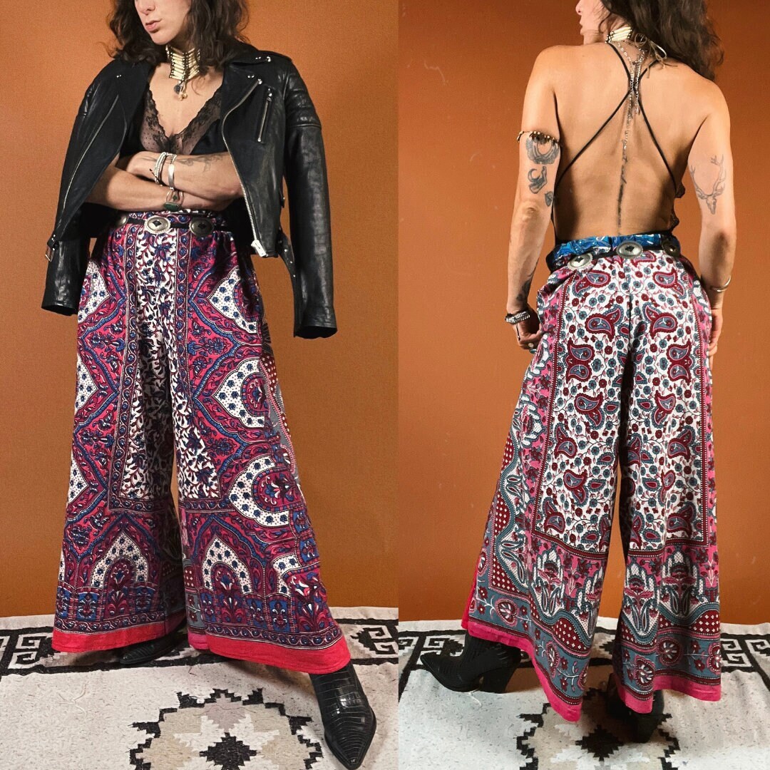 Upcycled High-rise Wide Leg Knit Sweater Palazzo Pants With