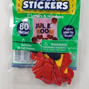 Horizon 1&quot; Letters & Numbers Fuzzy Felt Stickers 80 Pcs