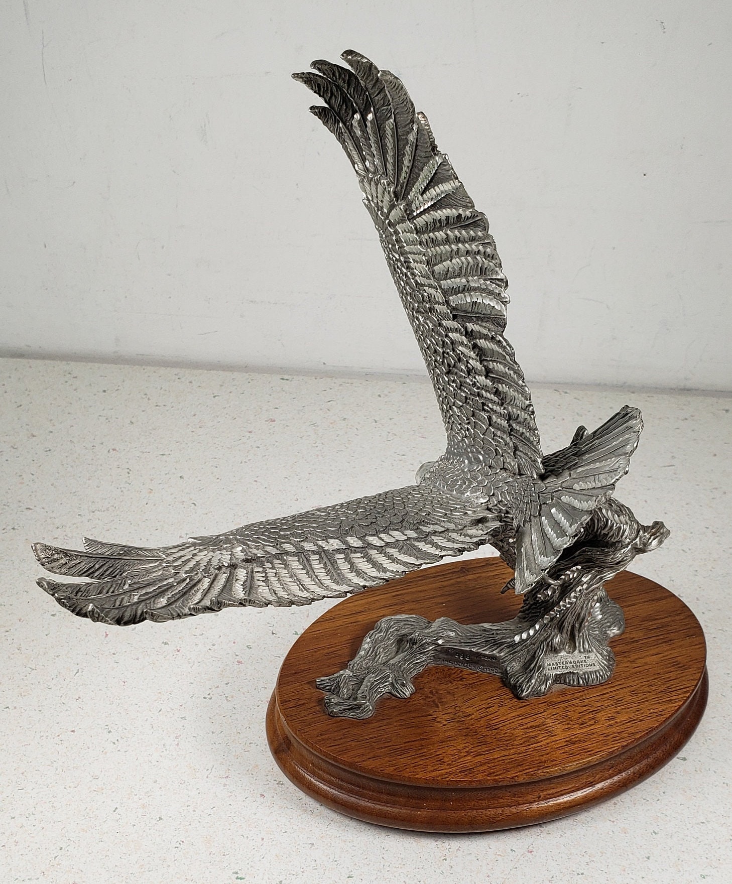 MASTERWORKS PEWTER EAGLE Limited Edition Vintage Fine Wood