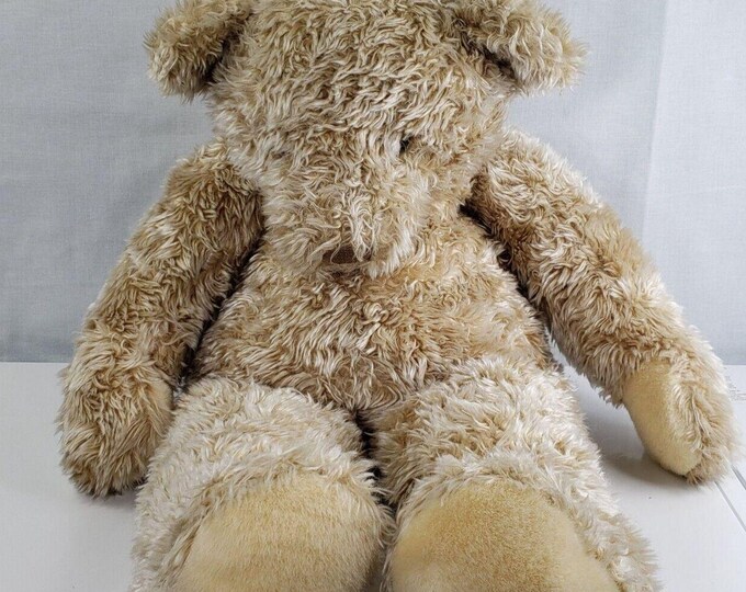 Vintage Gund 1990 Brown Teddy Bear Plush 16" Sitting Stuffed Animal ...