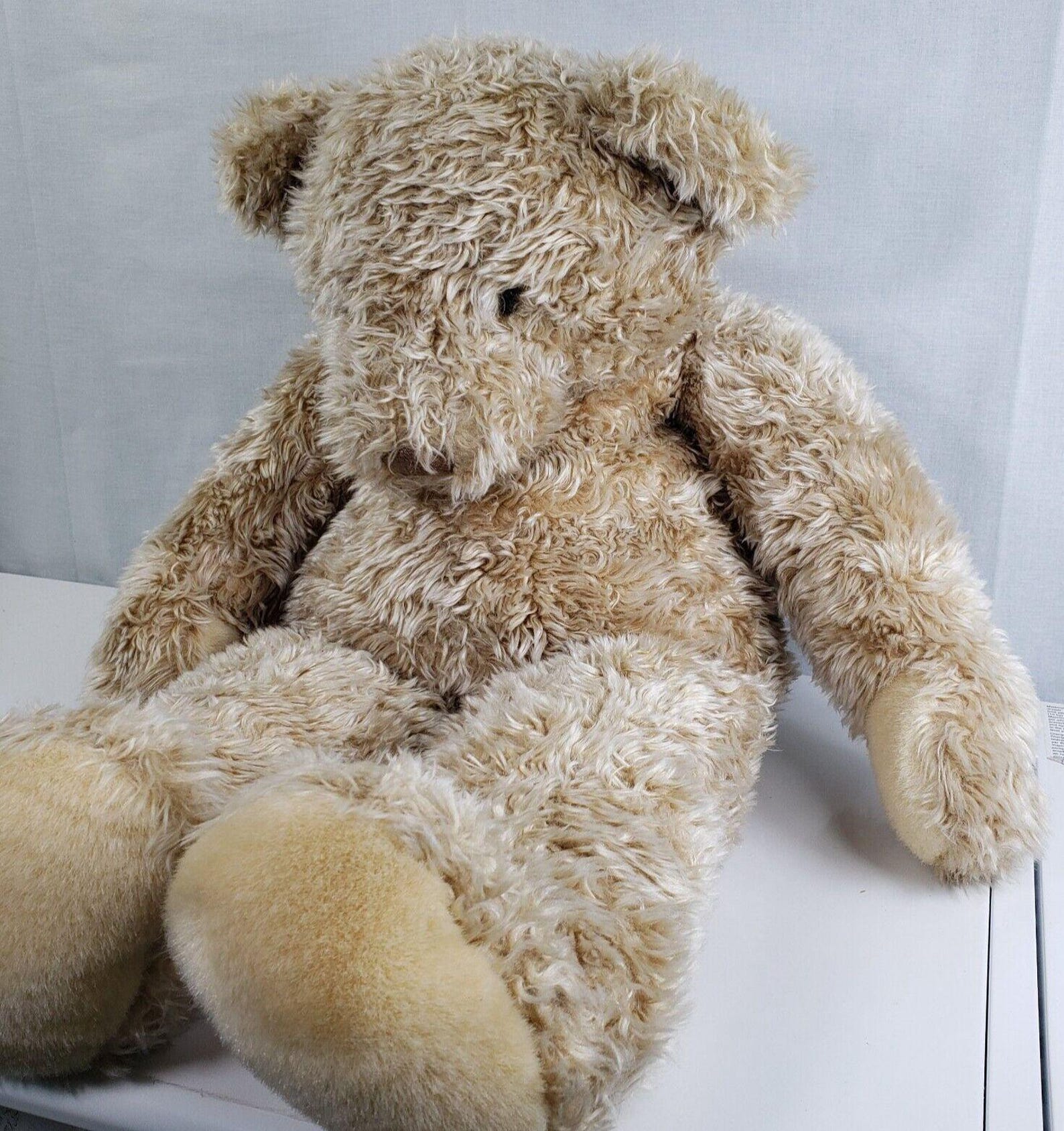 Vintage Gund 1990 Brown Teddy Bear Plush 16 Sitting Stuffed Animal ...