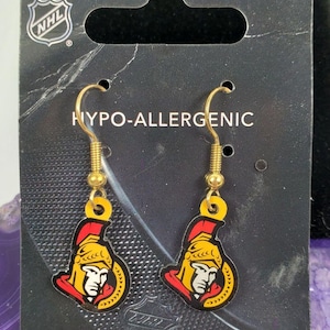 NHL Ottawa Senators  Dangle Earrings Sports Hypo-Allergenic Offiicially Licensed