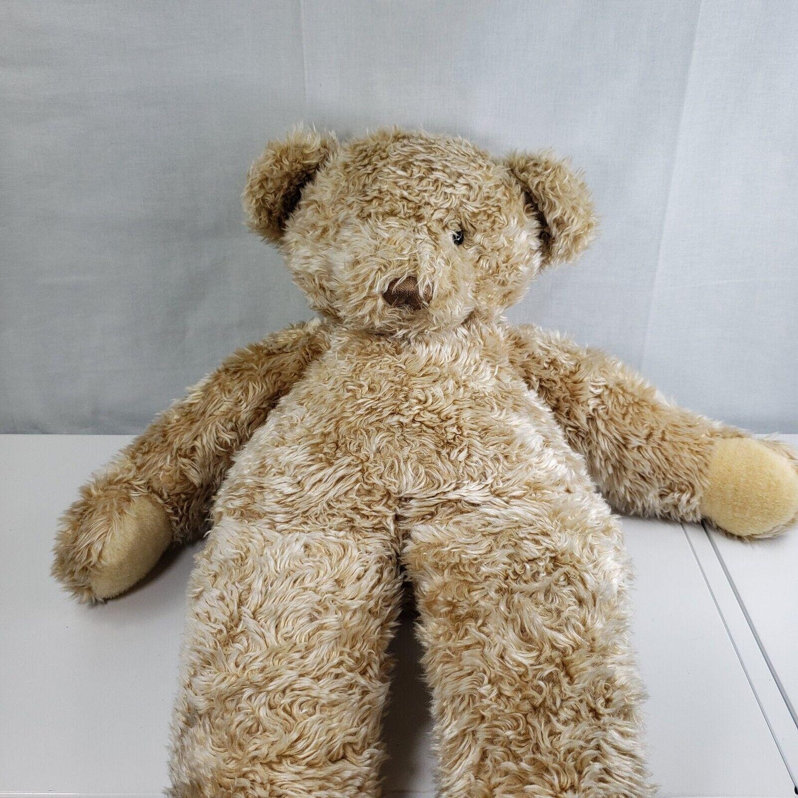 Vintage Gund 1990 Brown Teddy Bear Plush 16 Sitting Stuffed Animal ...