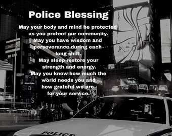 Police Prayer PRINT - Policeman Appreciation Gift - Police Print - Police Blessing - First Responder Gift - Policeman Christmas Gift