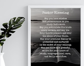Bendición del Pastor Imprimible – Regalo de Agradecimiento, Arte Religioso para Pared (Descarga Digital)