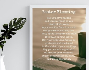 Bendición para el Pastor Imprimible – Regalo Religioso, Oración para la Esposa del Pastor (PDF/JPG)