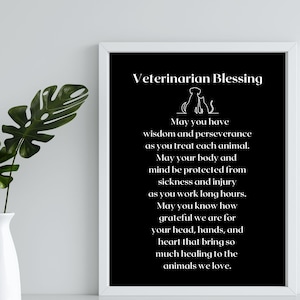 Veterinarian Gift - Veterinarian Thank you - gift for my vet - Veterinarian Prayer - Vet Instant Digital Download - PRINTABLE