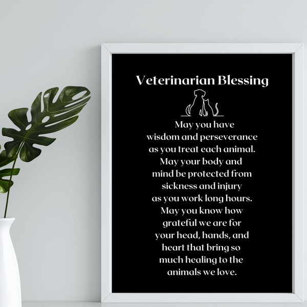 Veterinarian Gift - Veterinarian Thank you - gift for my vet - Veterinarian Prayer - Vet Instant Digital Download - PRINTABLE